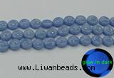 CLU133 15.5 inches 14mm flat round blue luminous stone beads