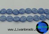 CLU136 15.5 inches 20mm flat round blue luminous stone beads