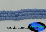 CLU151 15.5 inches 10*10mm square blue luminous stone beads