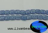 CLU154 15.5 inches 16*16mm square blue luminous stone beads