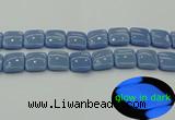 CLU155 15.5 inches 18*18mm square blue luminous stone beads