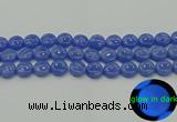 CLU172 15.5 inches 12mm flat round blue luminous stone beads