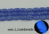 CLU204 15.5 inches 15*20mm rectangle blue luminous stone beads