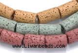 CLV08 14 inches 8*14mm column natural lava loose beads wholesale