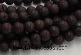 CLV201 15.5 inches 8mm round coffee natural lava beads wholesale