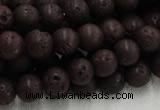 CLV203 15.5 inches 12mm round coffee natural lava beads wholesale