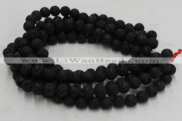 CLV211 15.5 inches 6mm round black natural lava beads wholesale