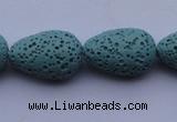 CLV24 15.5 inches 13*19mm teardrop blue natural lava beads wholesale