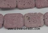 CLV301 15.5 inches 15*20mm rectangle lava beads wholesale