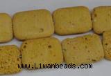 CLV302 15.5 inches 15*20mm rectangle lava beads wholesale