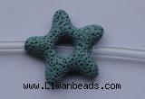 CLV31 15.5 inches 7*32mm star blue natural lava beads wholesale