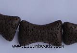 CLV35 15.5 inches 12*20mm pillow-shaped chocolate natural lava beads