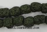 CLV395 15.5 inches 13*13mm nuggets dyed lava beads wholesale