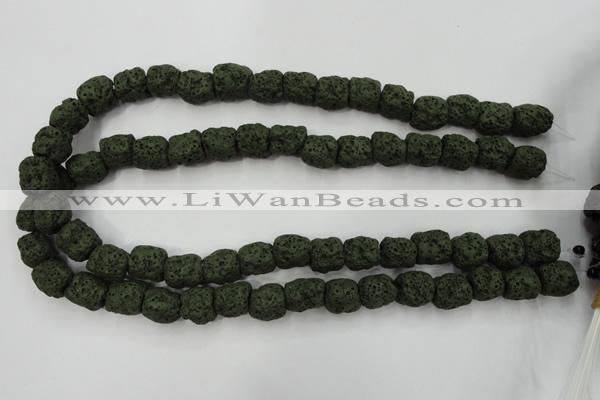 CLV395 15.5 inches 13*13mm nuggets dyed lava beads wholesale