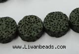 CLV400 15.5 inches 6*15mm coin dyed lava beads wholesale