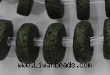 CLV411 15.5 inches 7*20mm tyre dyed lava beads wholesale