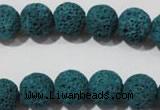 CLV453 15.5 inches 10mm round dyed blue lava beads wholesale