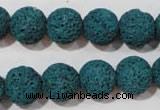 CLV454 15.5 inches 12mm round dyed blue lava beads wholesale