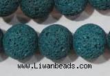 CLV457 15.5 inches 18mm round dyed blue lava beads wholesale