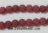 CLV468 15.5 inches 8mm round dyed red lava beads wholesale