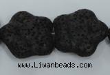 CLV47 15 inches 8*26mm star black natural lava beads wholesale