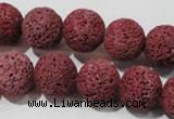 CLV471 15.5 inches 14mm round dyed red lava beads wholesale