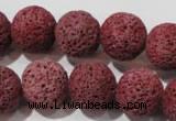 CLV472 15.5 inches 16mm round dyed red lava beads wholesale