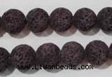 CLV478 15.5 inches 12mm round dyed purple lava beads wholesale