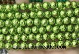 CLV536 15.5 inches 6mm round plated lava beads wholesale