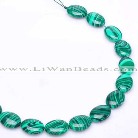 CMA03 flat oval 14*19mm imitate malachite beads Wholesale