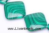 CMA10 15.5 inches 31mm rhombus imitate malachite beads wholesale