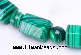 CMA14 8mm round & 10*14mm barrel shape imitate malachite beads