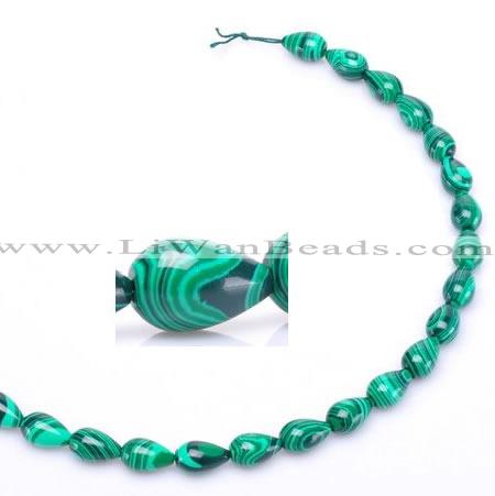 CMA30 8*12mm teardrop imitate malachite beads wholesale