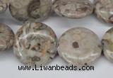 CMB11 15.5 inches 20mm flat round natural medical stone beads