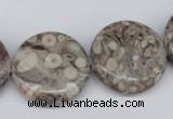 CMB12 15.5 inches 25mm flat round natural medical stone beads