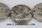 CMB14 15.5 inches 30mm flat round natural medical stone beads