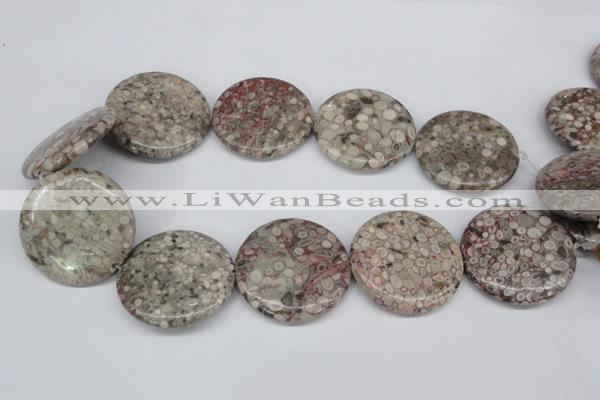 CMB15 15.5 inches 40mm flat round natural medical stone beads