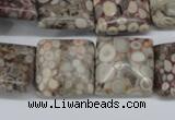 CMB21 15.5 inches 18*18mm square natural medical stone beads