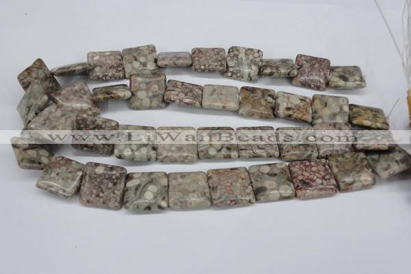 CMB22 15.5 inches 20*20mm square natural medical stone beads