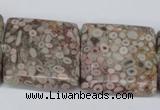 CMB24 15.5 inches 30*30mm square natural medical stone beads