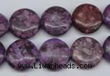 CMB31 15.5 inches 16mm flat round dyed natural medical stone beads