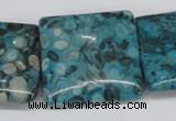 CMB55 15.5 inches 30*30mm square dyed natural medical stone beads