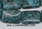 CMB58 15.5 inches 18*25mm rectangle dyed natural medical stone beads