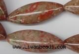 CME04 15.5 inches 15*40mm marquise New unakite gemstone beads