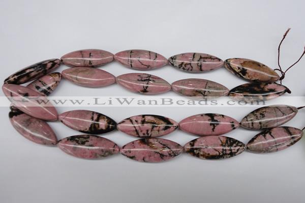 CME08 15.5 inches 15*40mm marquise rhodonite gemstone beads