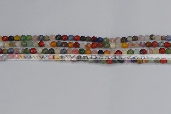 CME100 15.5 inches 4mm faceted round mixed gemstone beads