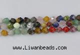 CME109 15.5 inches 12mm faceted nuggets mixed gemstone beads