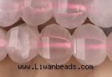 CME201 15.5 inches 7*9mm - 8*10mm pumpkin rose quartz beads