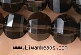 CME212 15.5 inches 7*9mm - 8*10mm pumpkin smoky quartz beads