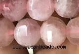 CME234 15.5 inches 10*11mm - 10*12mm pumpkin Madagascar rose quartz beads